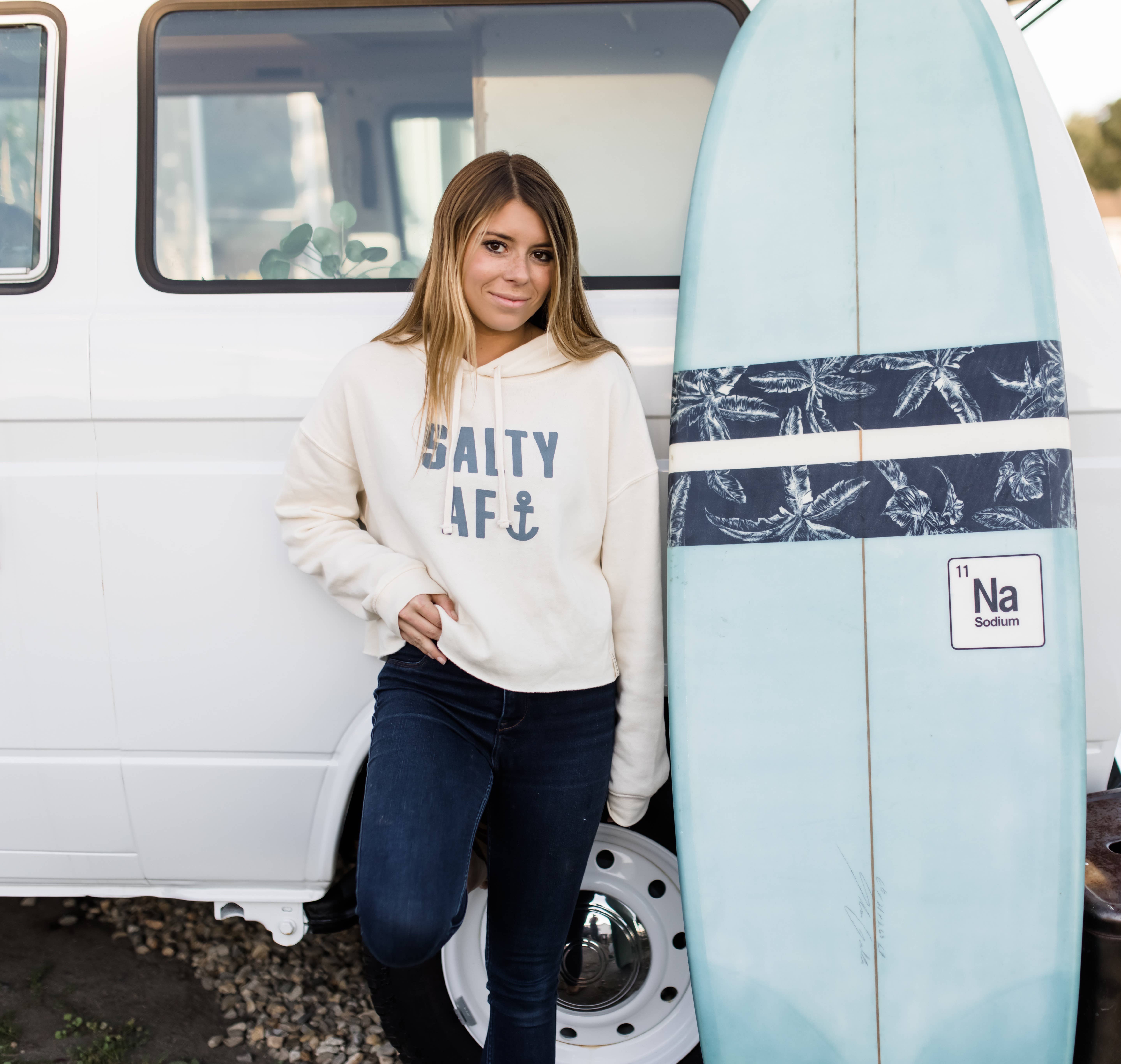 One Ocean Apparel Co.. - Wholesale Hoodie - Women's - Salty AF Crop Hoodie1