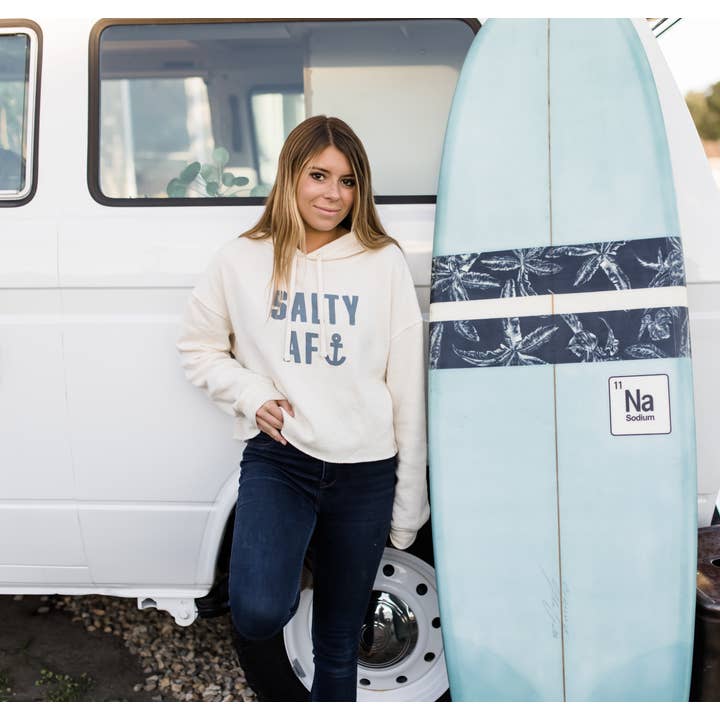 One Ocean Apparel Co.. - Wholesale Hoodie - Women's - Salty AF Crop Hoodie1