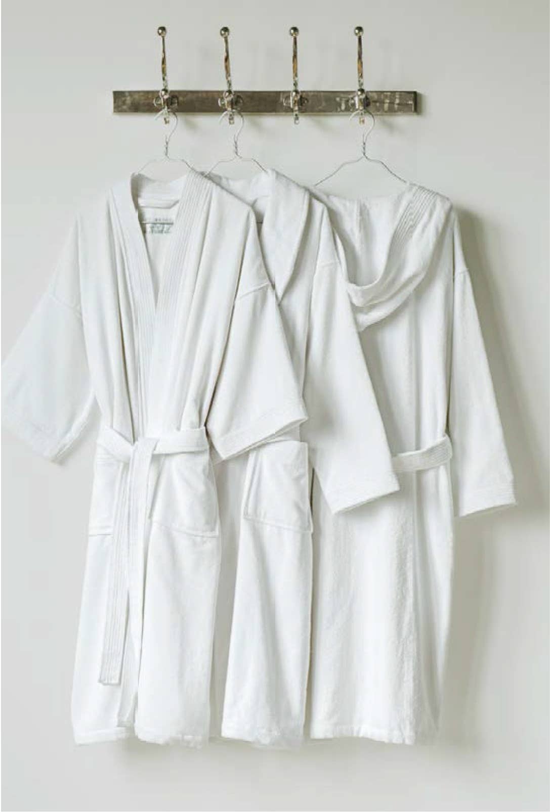 White Melrose Terry Velour Kimono Robe for wholesale on Faire