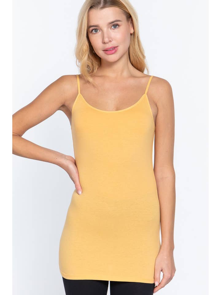 Active Basic | Active USA - Wholesale Camisole - Women's - Basic Tunic Cami w/adjustable Spaghetti Straps55