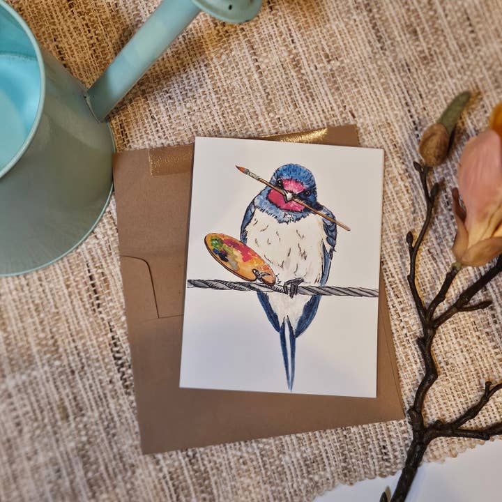 Artistic Barn Swallow Greeting Card | 4.25 x 5.5 inches | Kraft Envelope Included for wholesale by Critterwit and Company