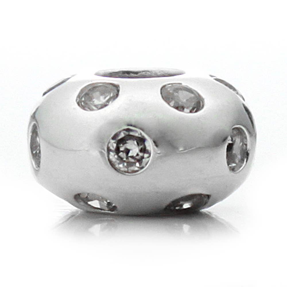 West Coast Jewelry – wholesale Individual charm/pendant – Inlaid Crystals Silver Plated Bead - "Disco Night"1