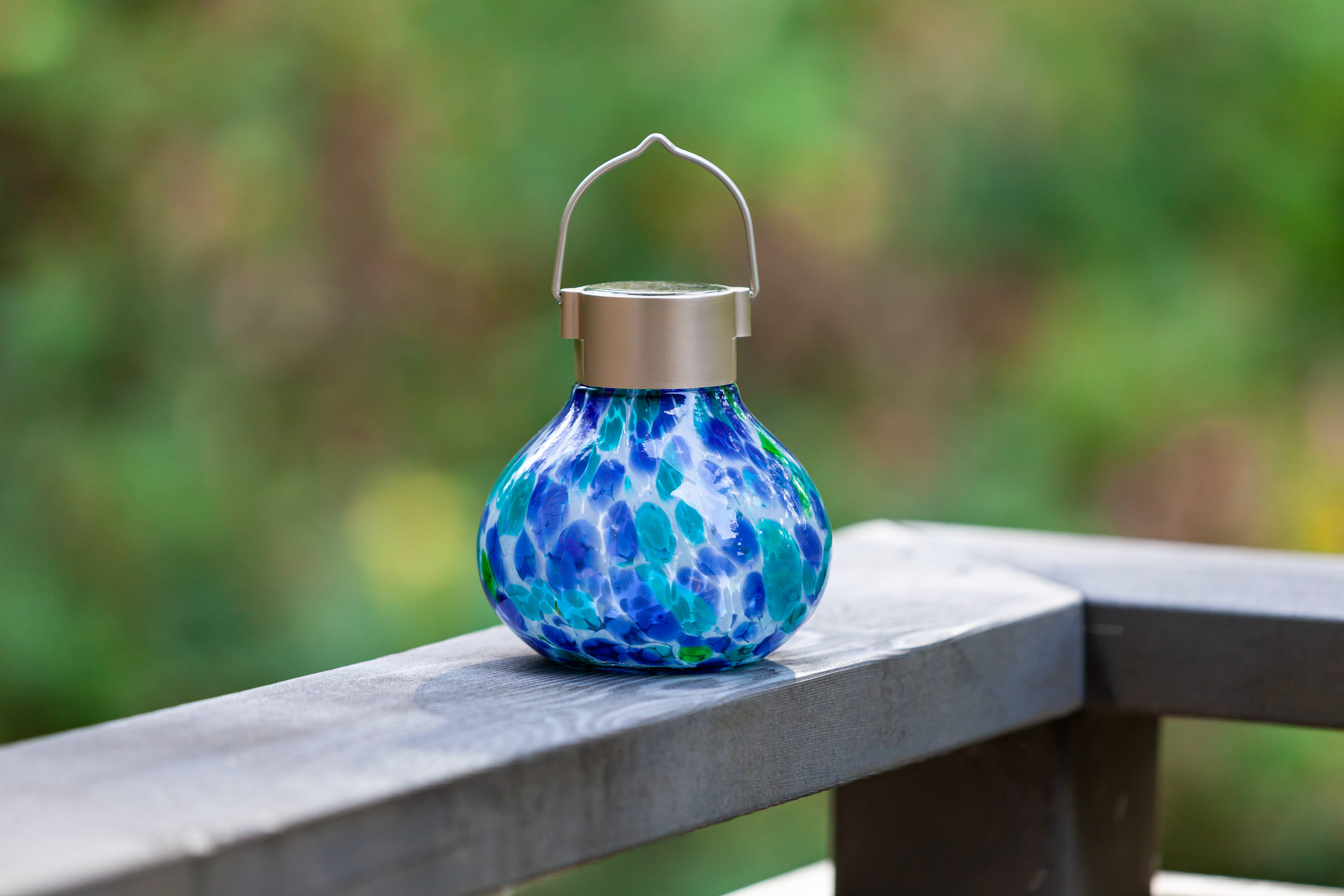 Allsop Home & Garden - Wholesale Outdoor/Lawn Light - Tea Lantern - 5" Glass Outdoor Solar Lantern - Tidal Blue14