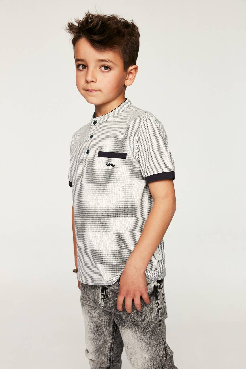 Blank Two-Tone Kids Polo Rin Kids for wholesale on Faire4