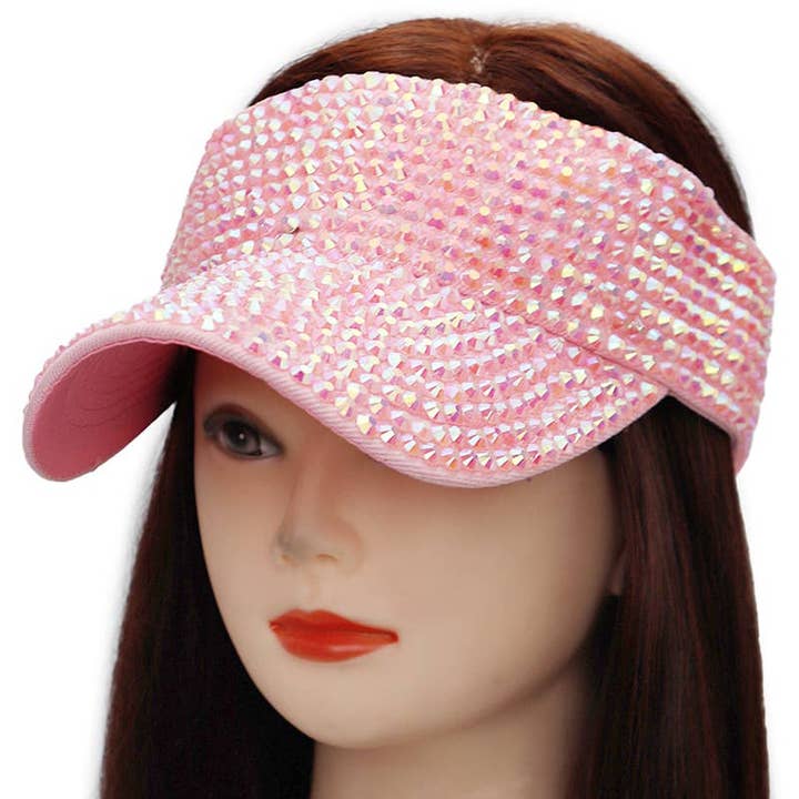 Cap Zone - Vendita all'ingrosso Visiera - Donna - Visiera in acrilico con strass e velcro completa di bling7