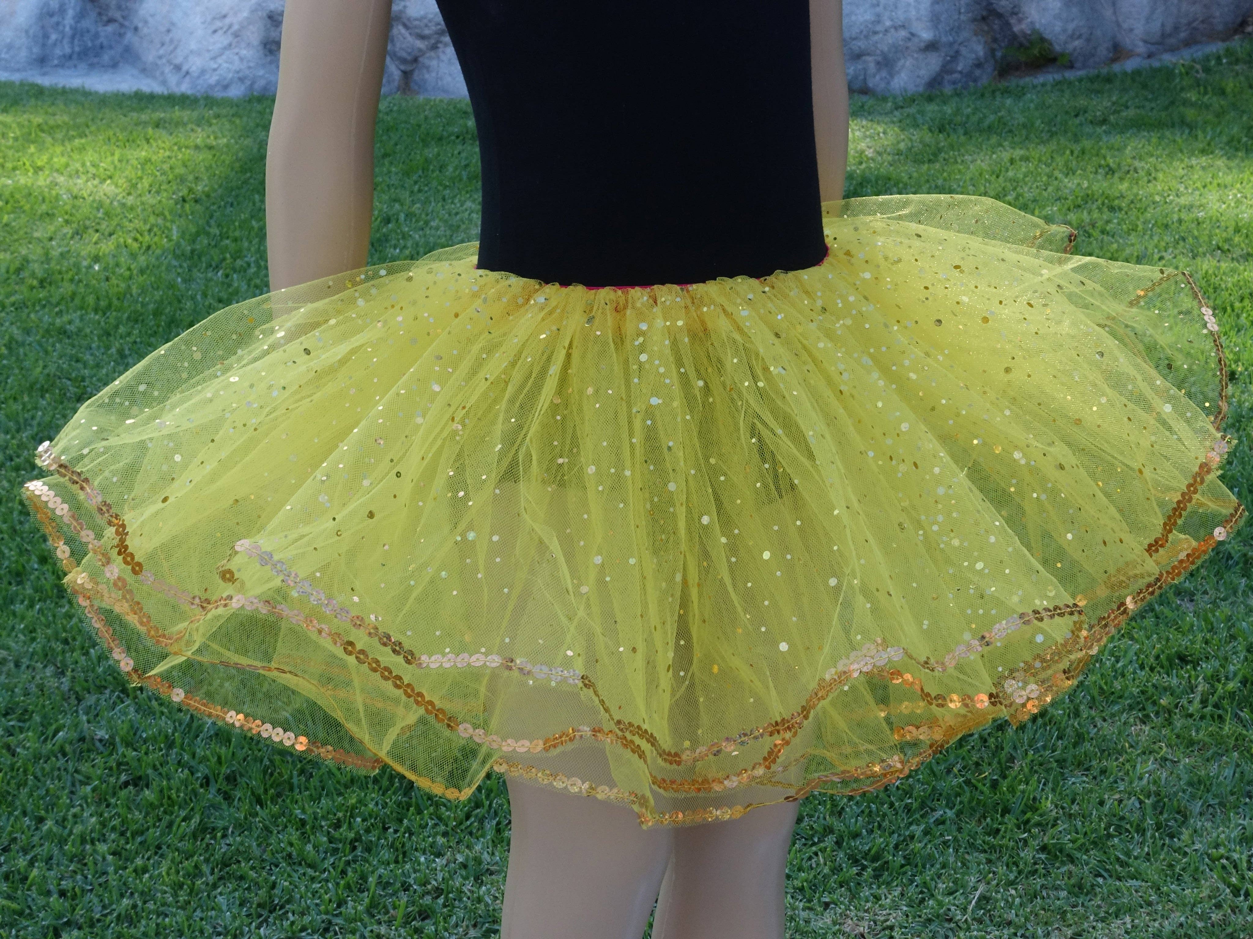 Wenchoice - Wholesale Tutu - Kids - Yellow Glitter Reversible Tutu1