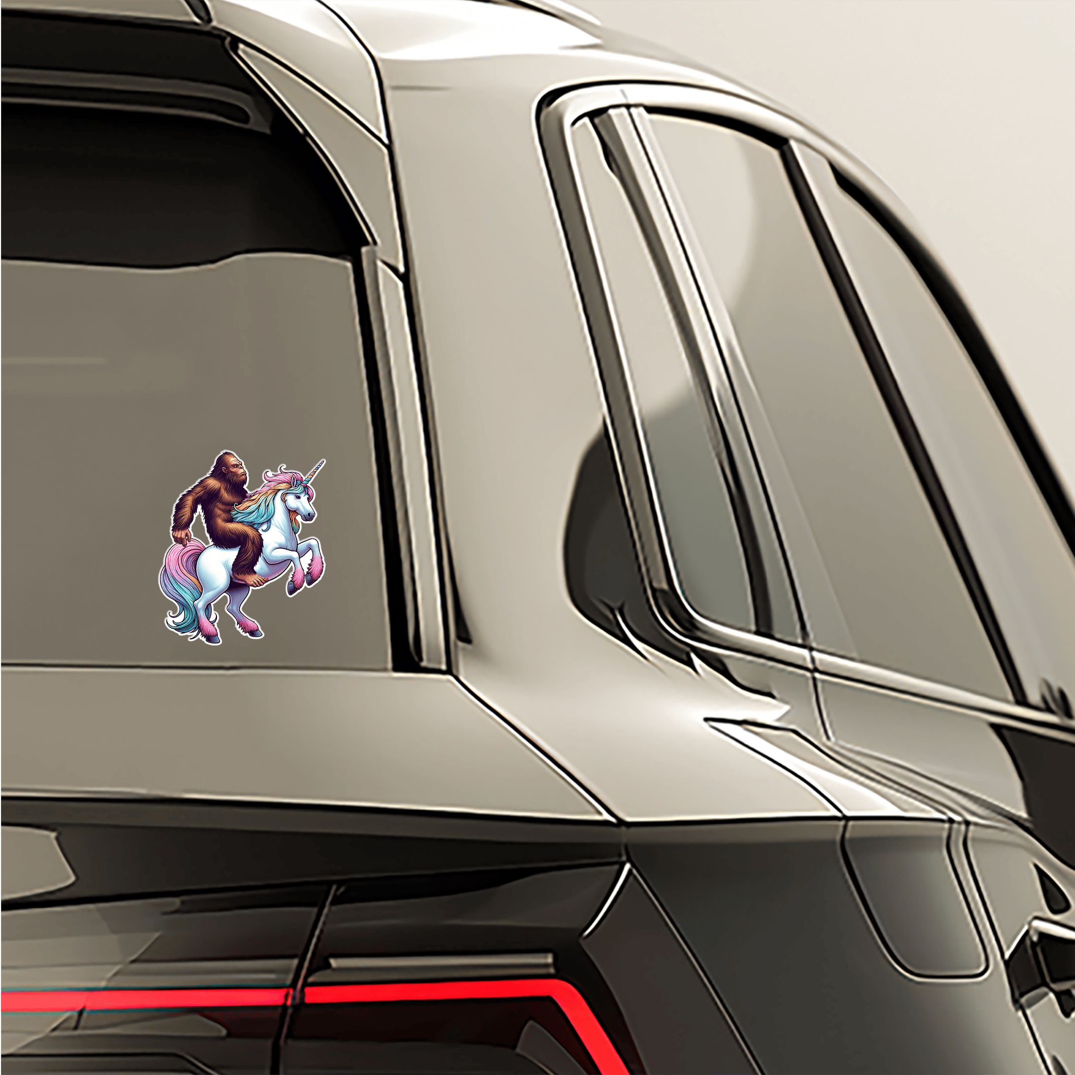 Sticker Atlas - Wholesale Sticker - Bigfoot op een eenhoorn sticker5