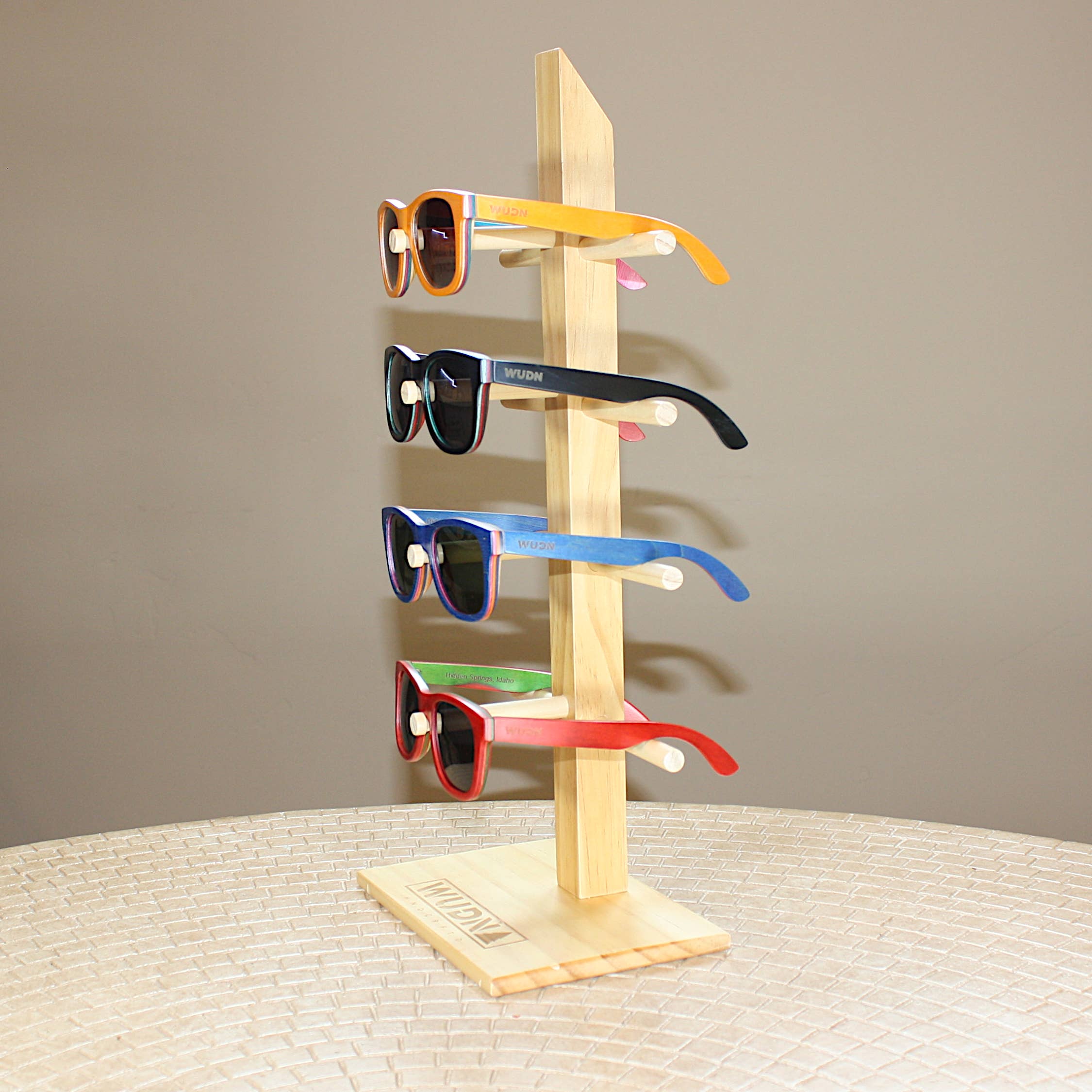 WUDN Handcrafted - Wholesale Sunglasses - Unisex - WUDN Bamboo Retail Sunglasses Display Fixture (4-Pair)5
