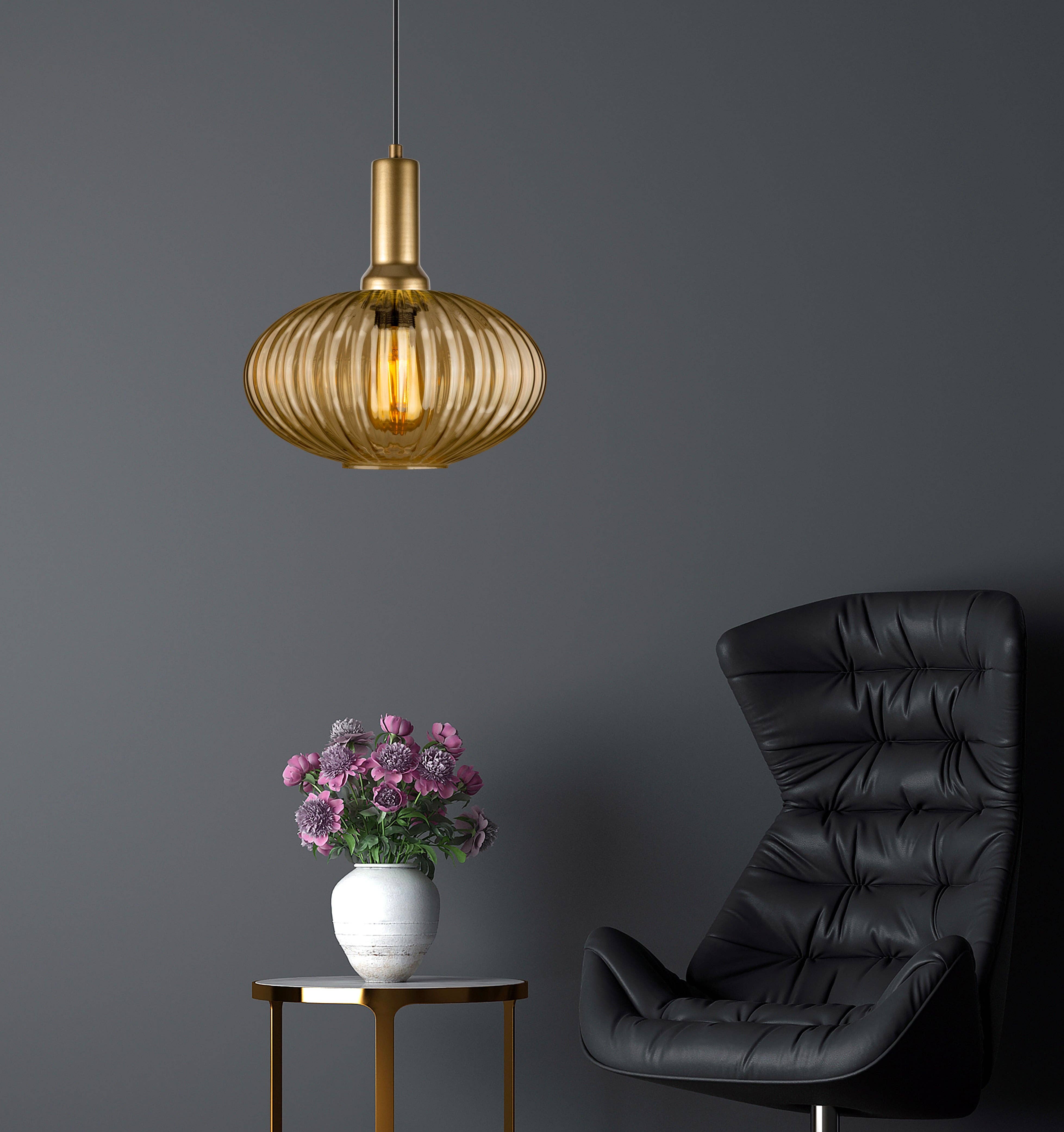 Eclipse Lighting - Wholesale Chandelier/Hanging Light - Smoke Gray Modern Glass Pendant Light, Custom Ribbed Glass Pendant Lighting, Multi Lighting for Stairwell Long Chandelier, Elegant Light2