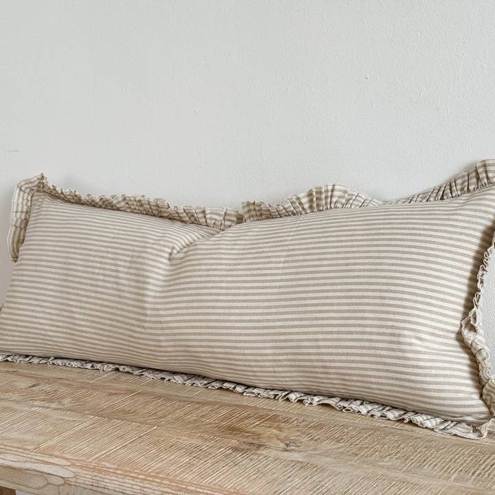 Ellenvale Trade - Wholesale Cushion Set - Darcy Cotton Cushion Cover 80x30 - Beige & Cream