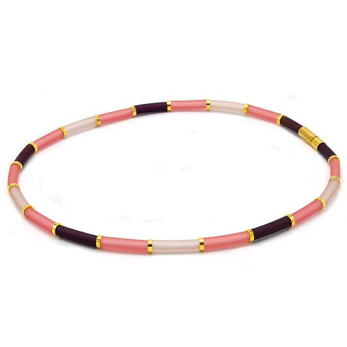 Gummikedja Bits & Pieces korall, champagne och vinröd för wholesale av FATES, style with a story