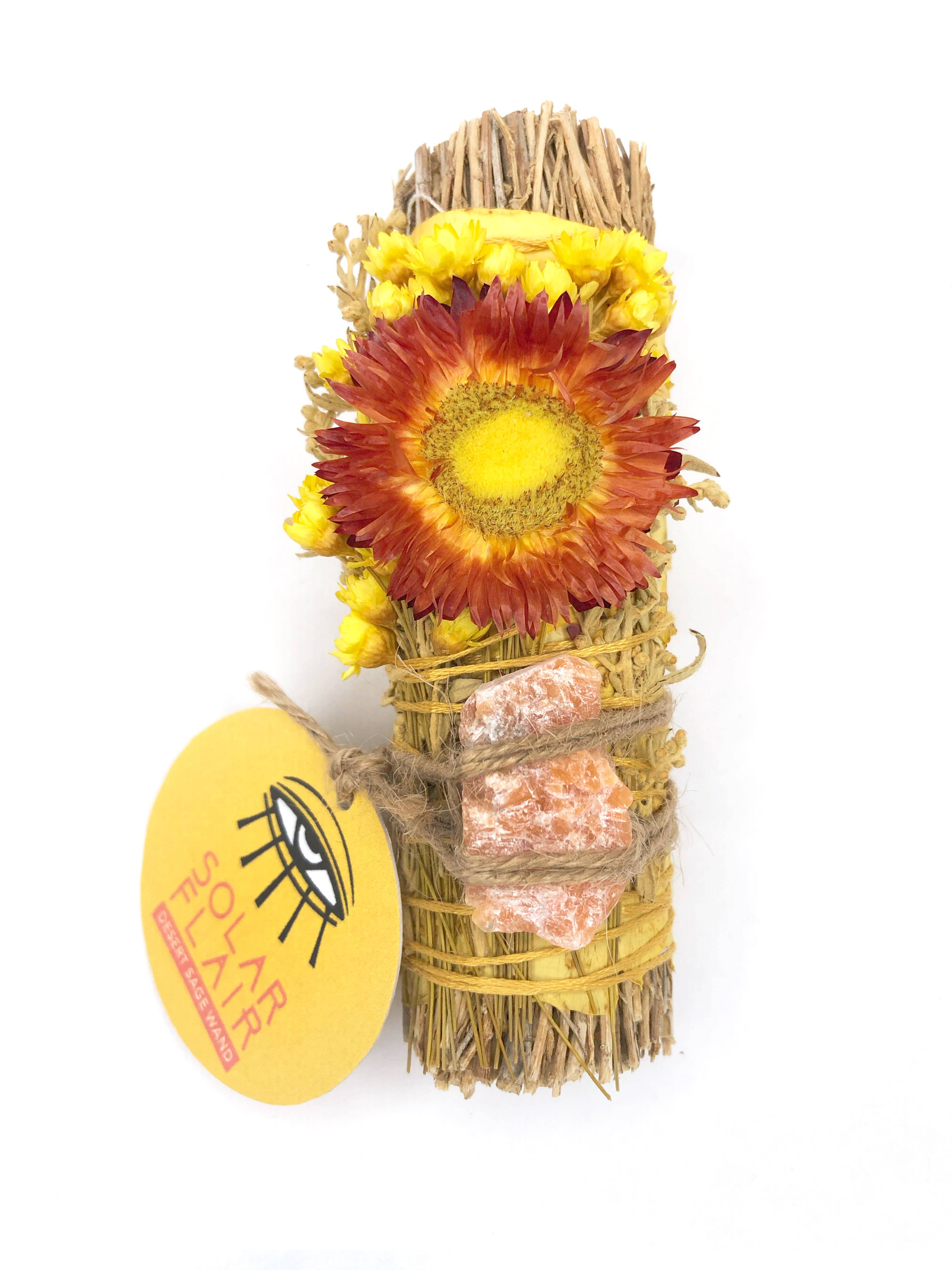 RITUAL GYPSY SAGE WANDS - Wholesale Sage Bundle - 'SOLAR FLAIR'  Ritual Wand (Desert Sage + Sunstone)2