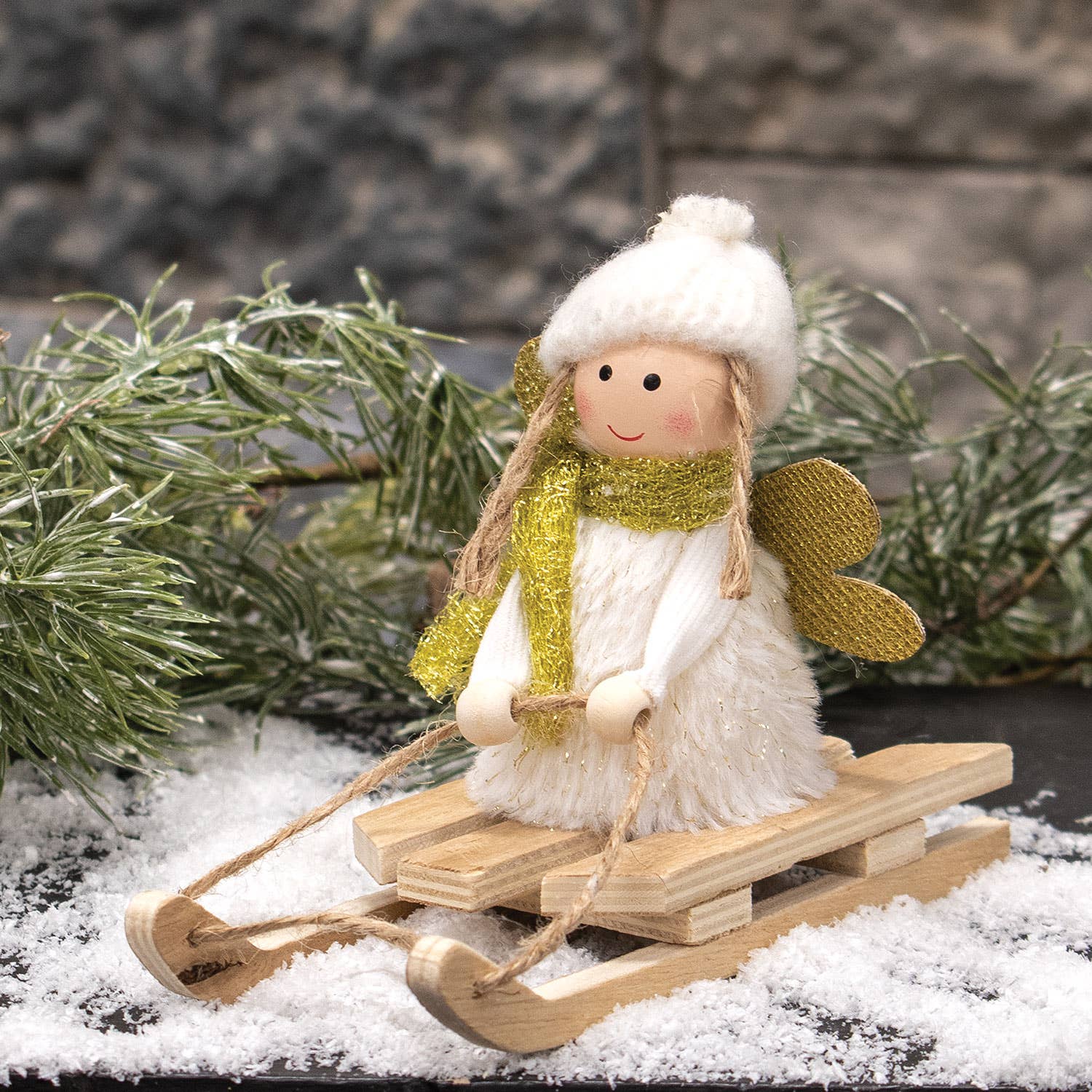 Bright Ideas – wholesale Christmas decoration – Angel on Sled1