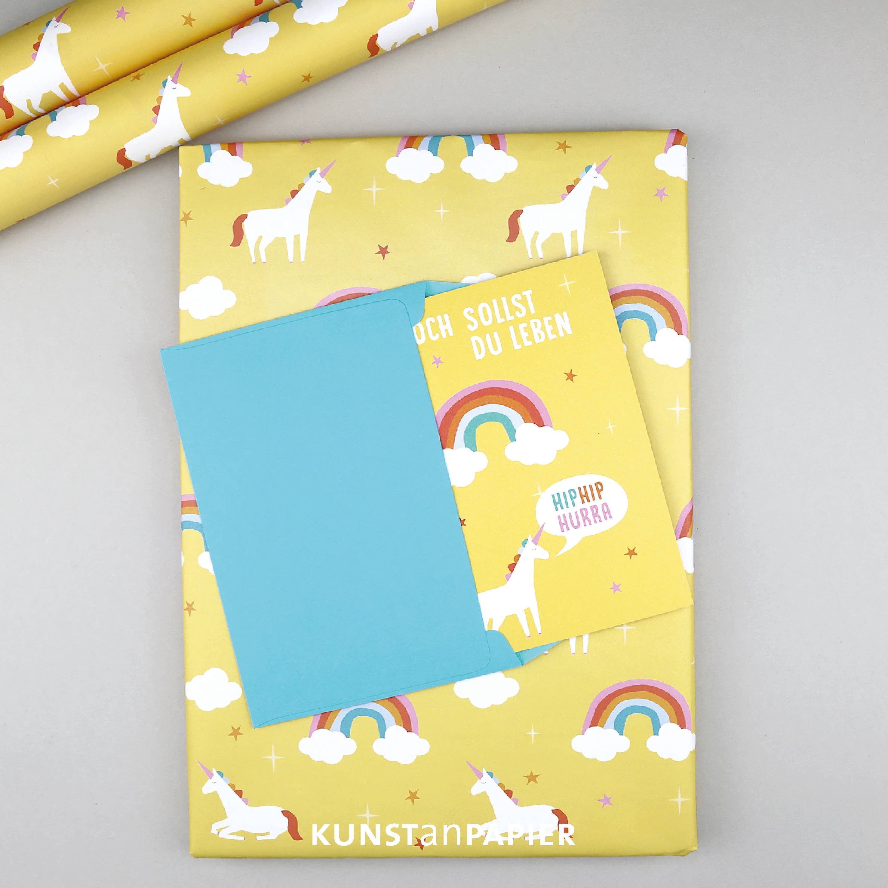 Kunst an Papier – Großhandel Geburtstagskarten – Geburtstagskarte Einhorn Paula4