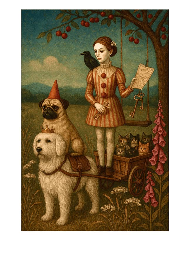 Whimsical Animal Art Print, Carnival Illustration, 9x12 for wholesale by Thistle and Tale Press