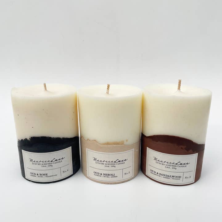 Maureen Luxe Studio – wholesale Pillar candle – Oud Pillar Candles8