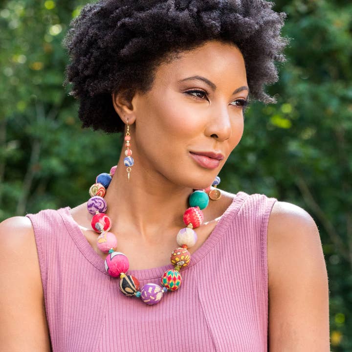 Anju Jewelry – Colar com missangas/pérolas por atacado – Colar curto de miçangas grandes Aasha
