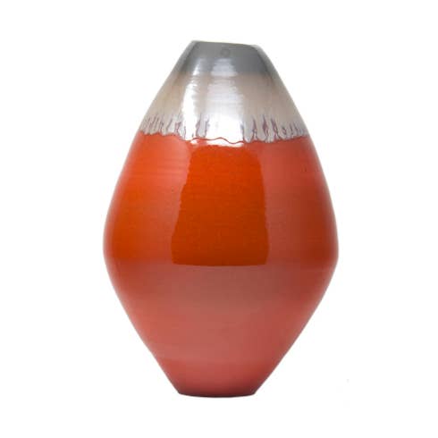 Orange Ceramic Vase - Made in Italy - Handmade for wholesale by LABORATORIO CERAMICA ARTISTICA DI CATERINA PORCU