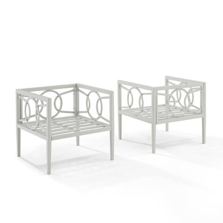 Greenwestons - Wholesale Patio set - Green's 2Pc Outdoor Metal Armchair Set Creme/Gray - 2 Armcha