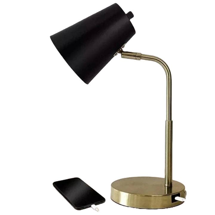 DESK LAMP BRASS W/BLACK SHADE C/P 1 for wholesale by GreatBuy.com