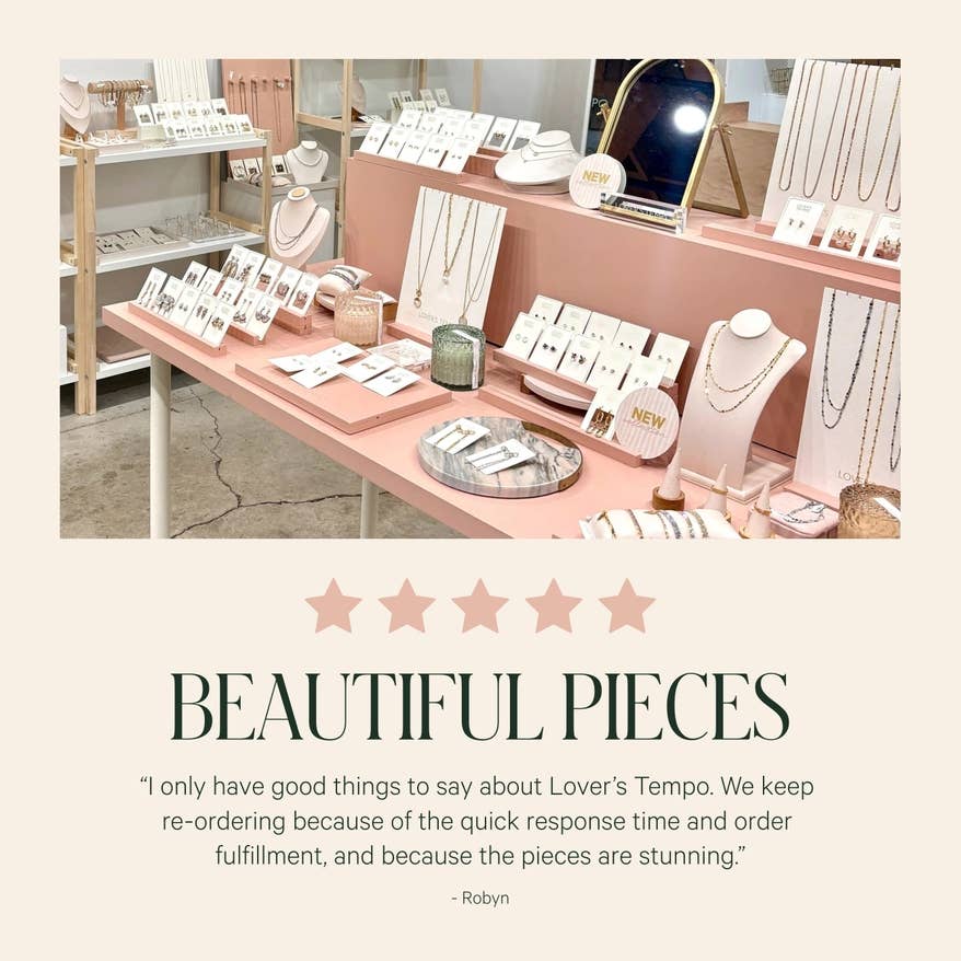 Lover's Tempo Jewelry – Engroshandel Forhandlerdisplay – Tilføj gratis poser til smykker (elfenben smykkepose)2