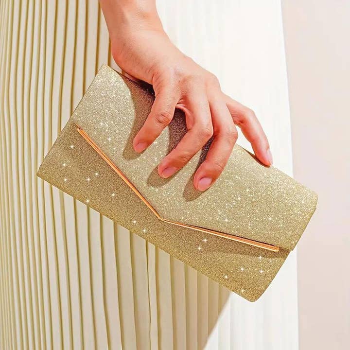 Clutch Gold Sparkle Flap Clutch für Damen für den Großhandel von PinktownUSA