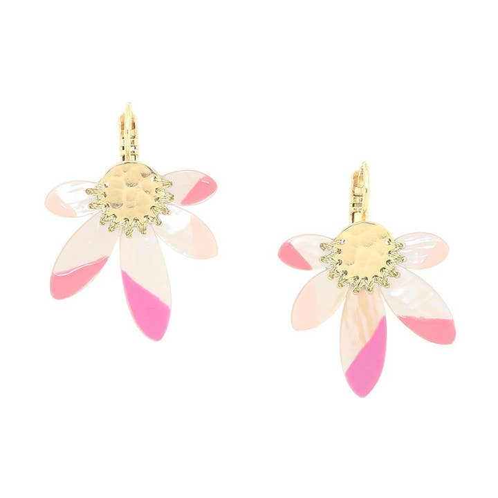 Lumière et nacre-LORETTE boucles d'oreilles dormeuses 4 pour la vente par Franck Herval