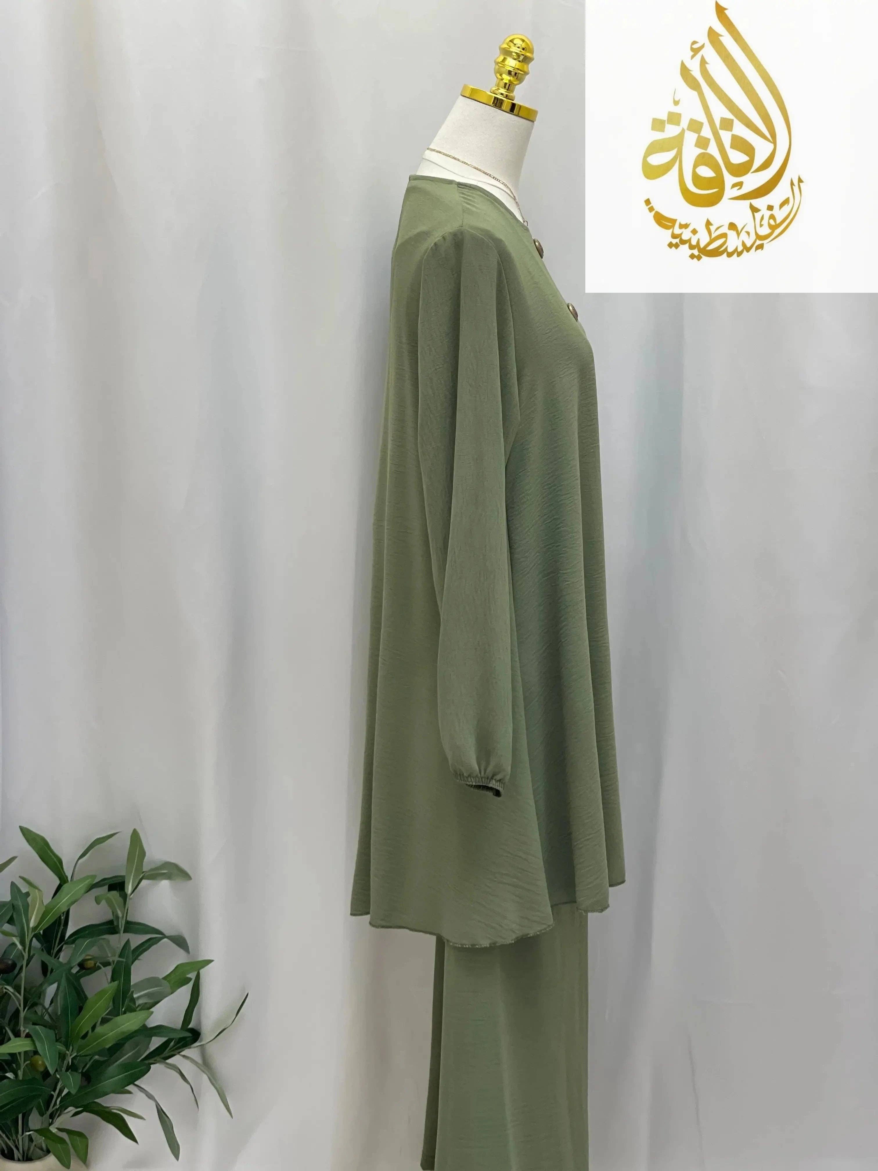 Palestinian Elegance - Wholesale Top & Pant Set (NOT Loungewear) - Women's - Modest Women's Long Tunic & Pant Set - Contemporary & Stylish25