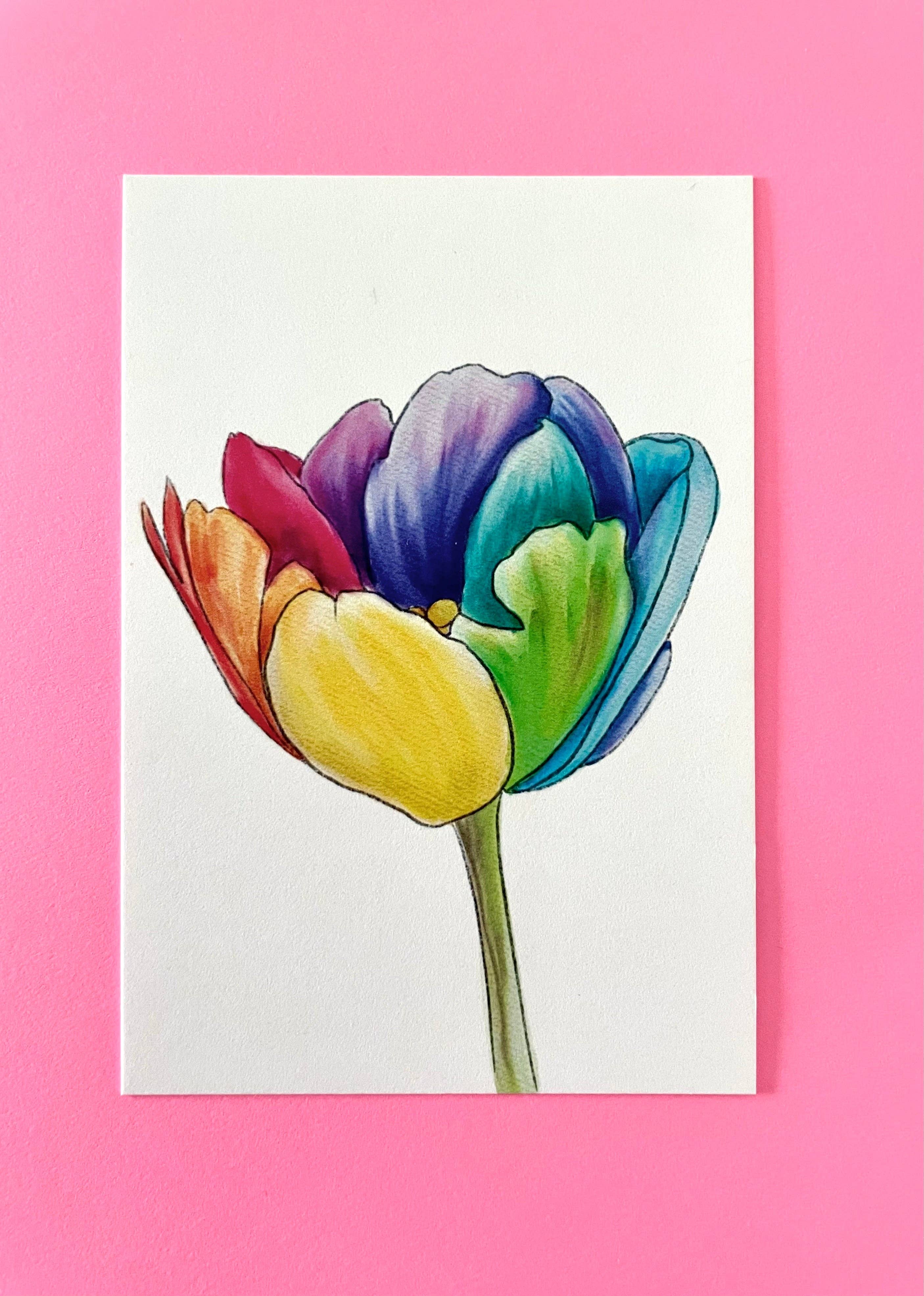 Unruly Wit - Wholesale Stationery/Notecard Set - Rainbow Flower Mini Cards10