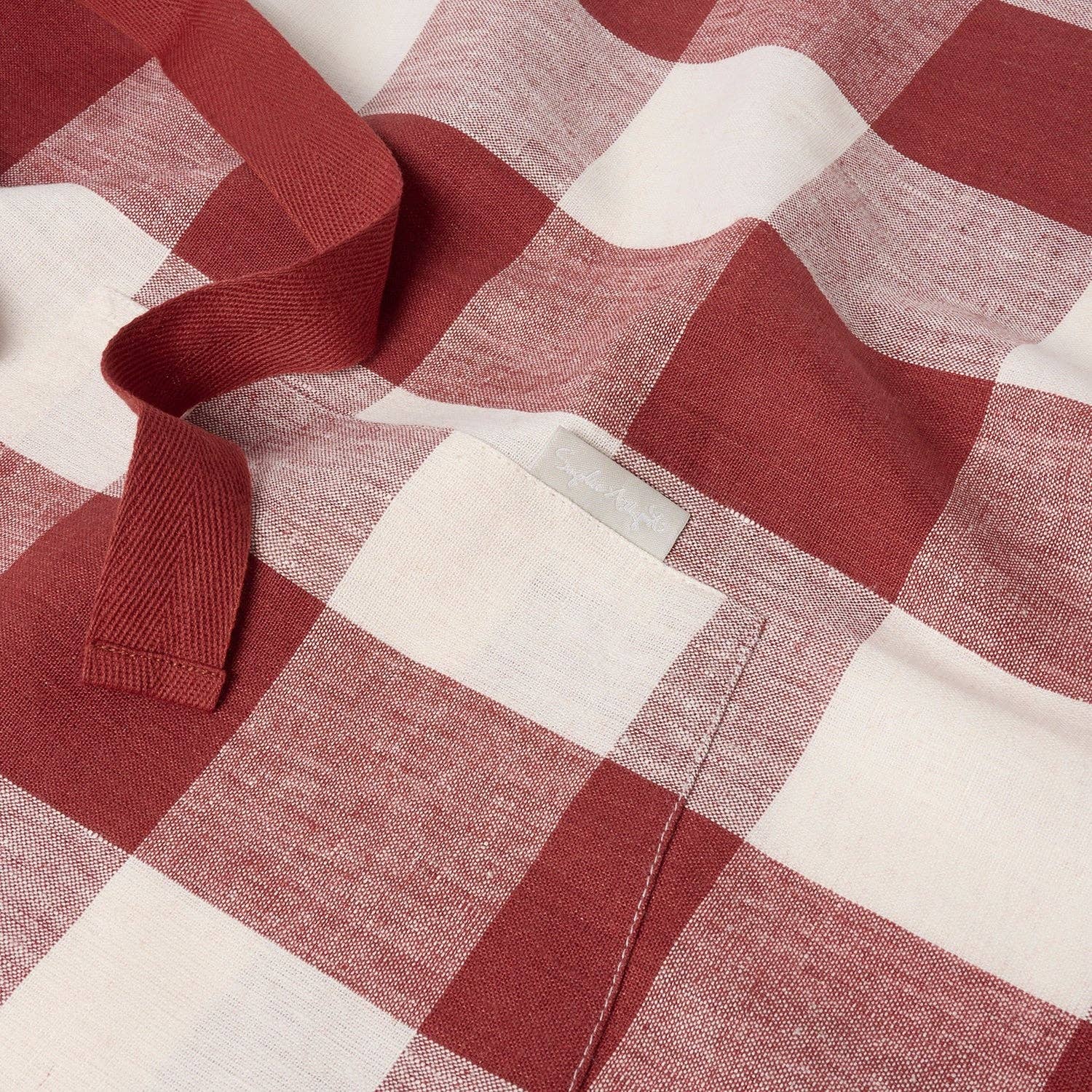 Sophie Allport - Wholesale Apron - Rustic Red Gingham Linen Cross Back Apron4