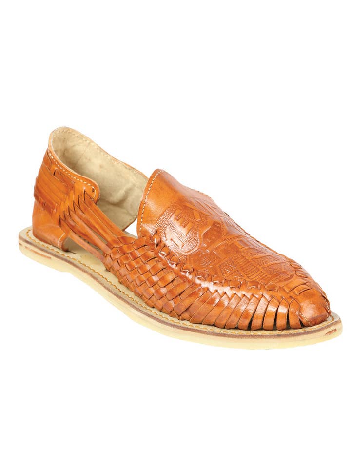 Sandales Artisanal Mexicaines en Cuir Tan Mod. 604014 pour la vente par Conejo Western Wear