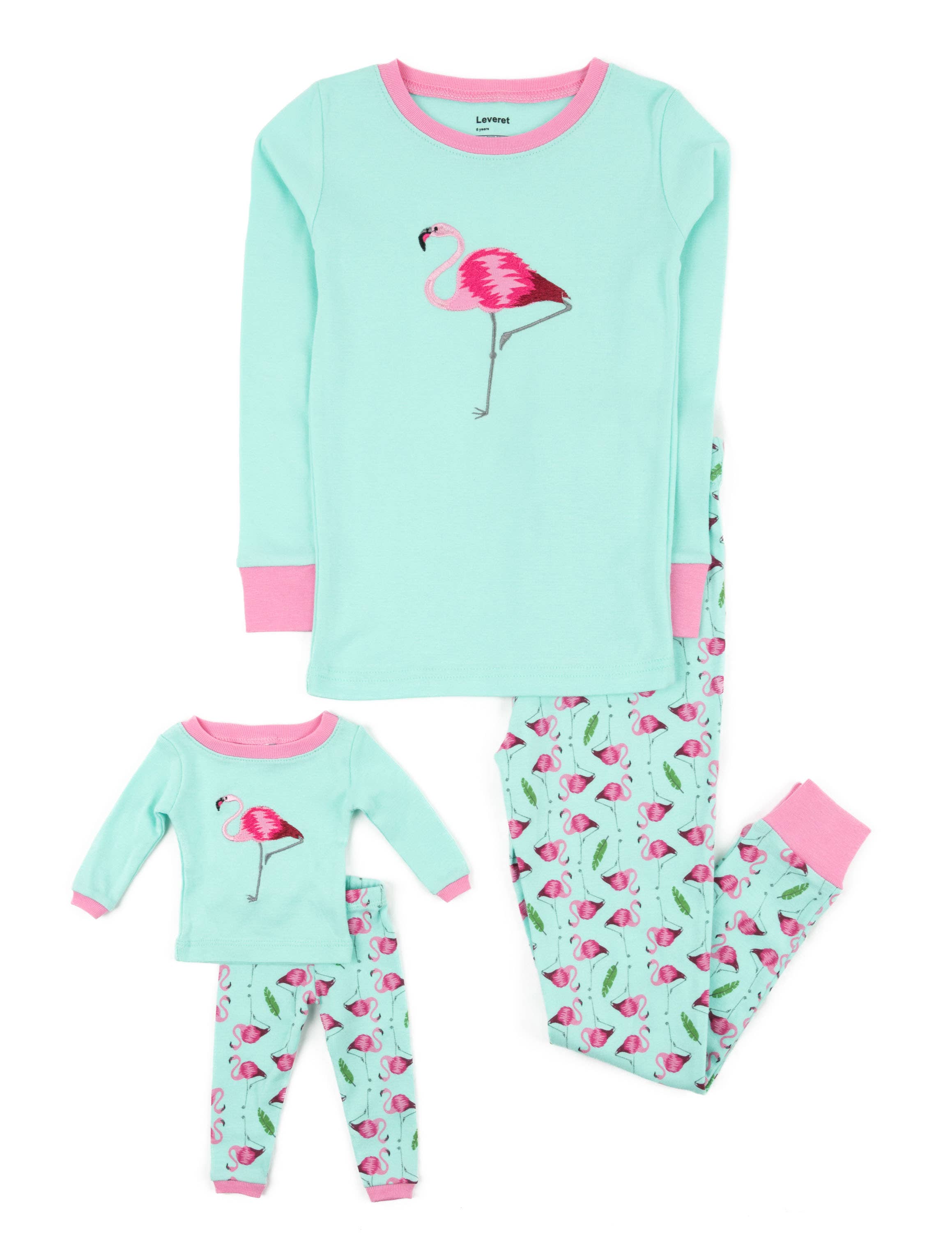 Leveret Pajamas - Wholesale Sleepwear Set - Kids - Kids Girl & Doll Cotton Pajamas16