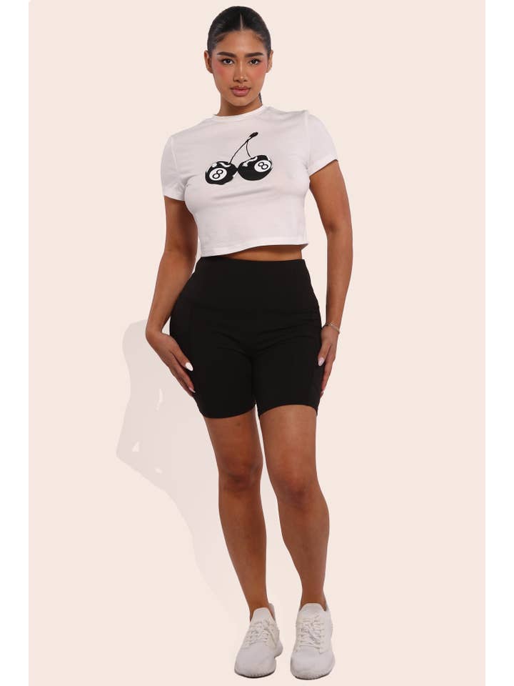 REDFINCH APPAREL INC - Wholesale Athletic Shorts - Women's - Womens Tummy Control Biker Shorts With Side Pockets
