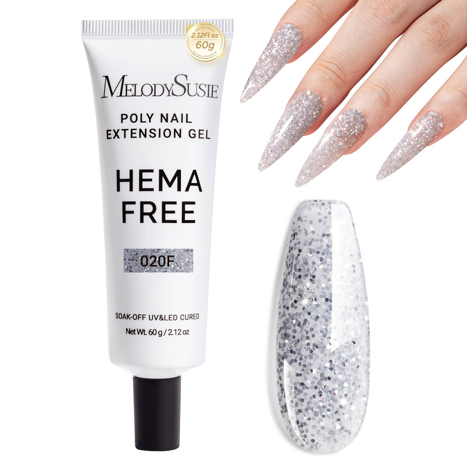 MELODYSUSIE - Wholesale Nail Hardener/Strengthener - Hema & TPO-Free Poly Nail Extension Gel – 60g6