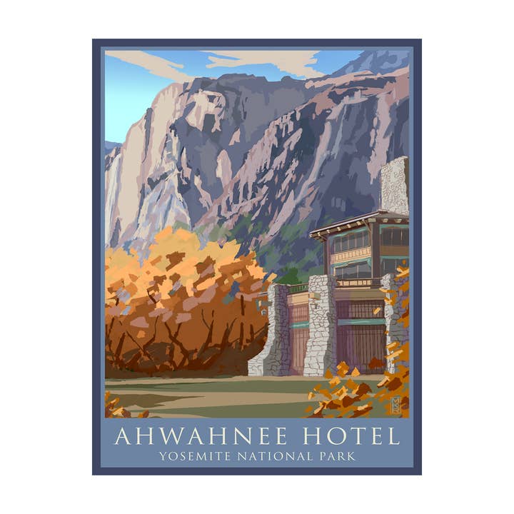 MR-140645 A Yosemite Ahwahnee Hotel Side View 9x12 Print for wholesale by Art of Place