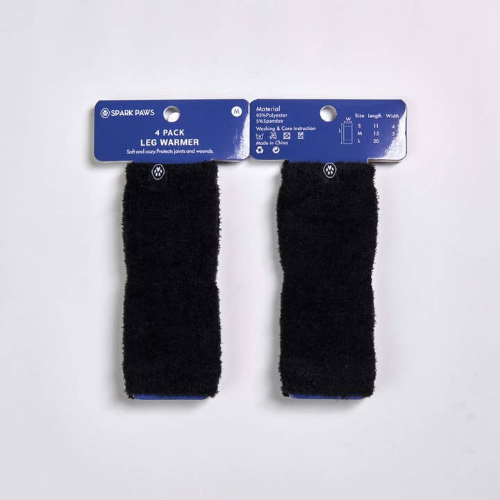 Spark Paws - Wholesale Pet Socks - Dog - Stretchy Fleece Dog Leg Warmer Sleeves - Black1