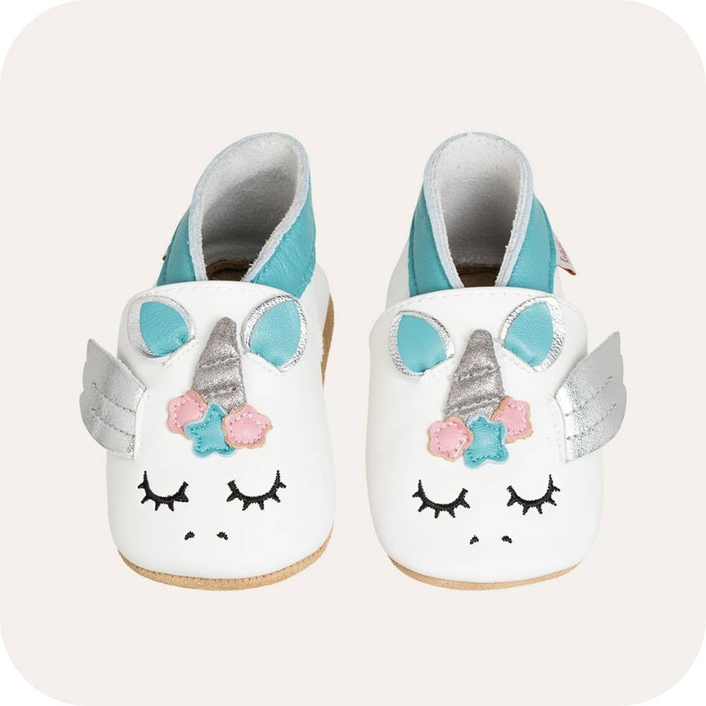 LAIT ET MIEL - Wholesale Slippers - Baby - Baby leather slippers - Unicorn1