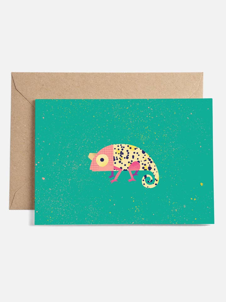 Tiny Chameleon | Card for wholesale by Sunny Beast