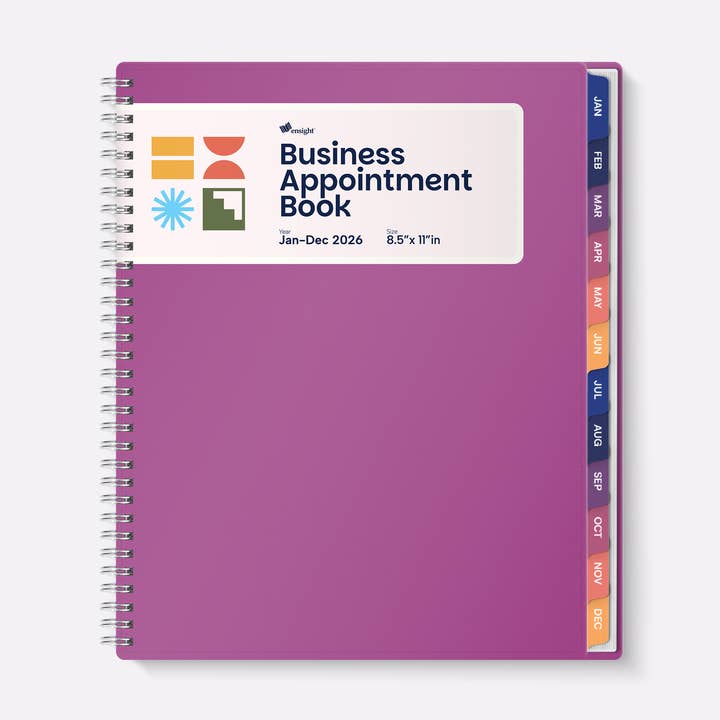 Ensight - Wholesale Planner - MAGENTA A4 2026 Jan-Dec Appointment Book & Planner