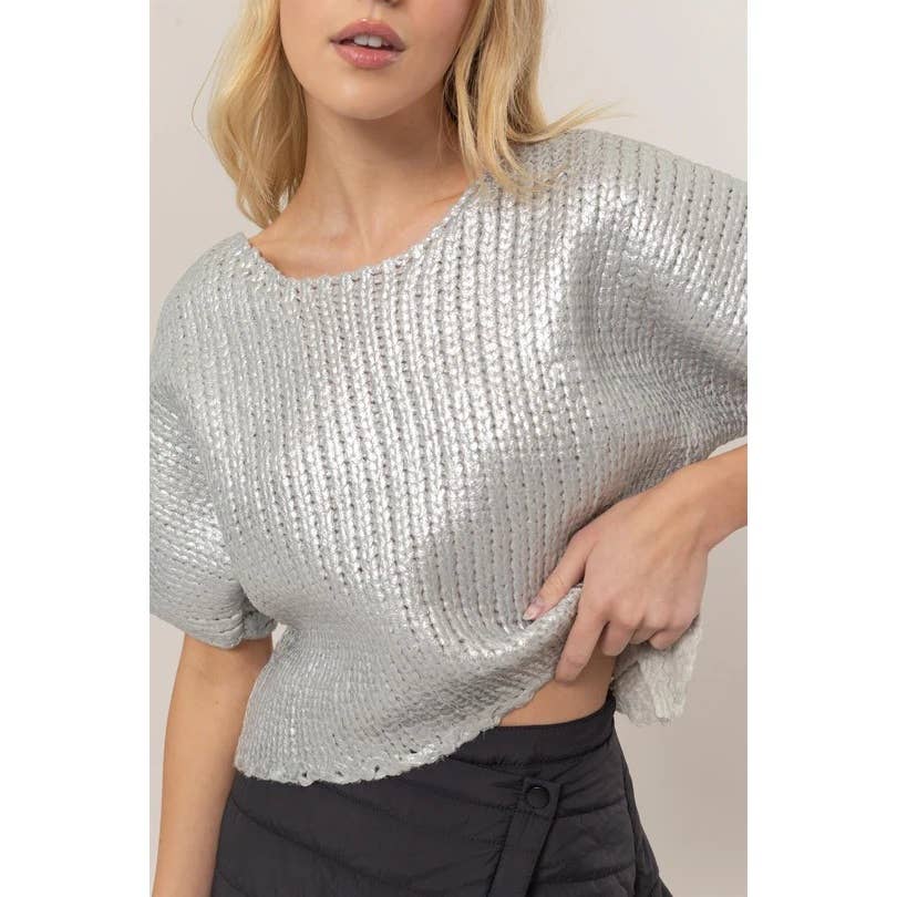 Apolline - Wholesale Knit Sweater - Women's - Metal Coated Knit Sweater9