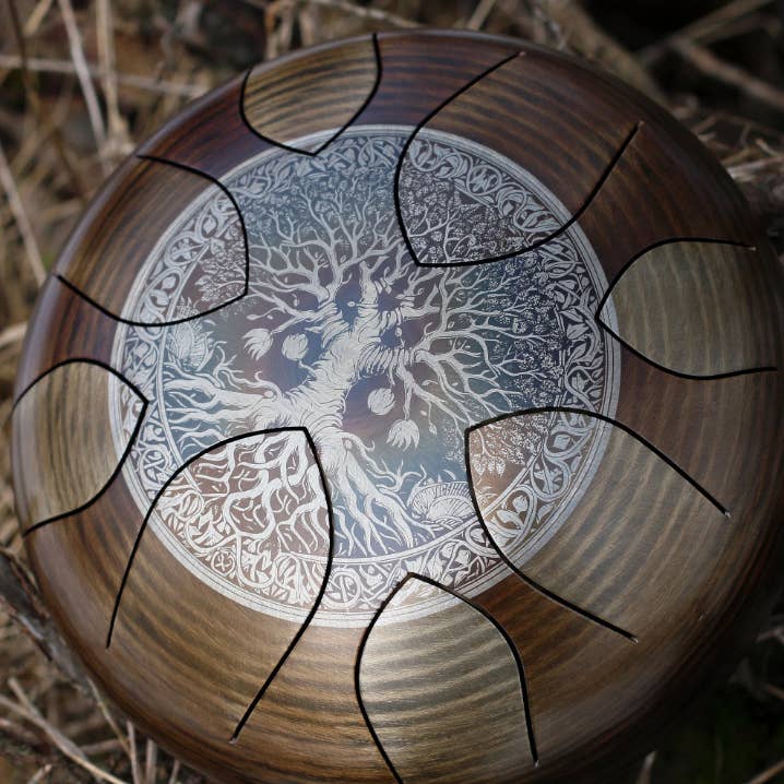 Sound Nest - Wholesale Musical Instrument - ENGRAVED HAND DRUM 9"/22cm deep sound pentatonic drum1