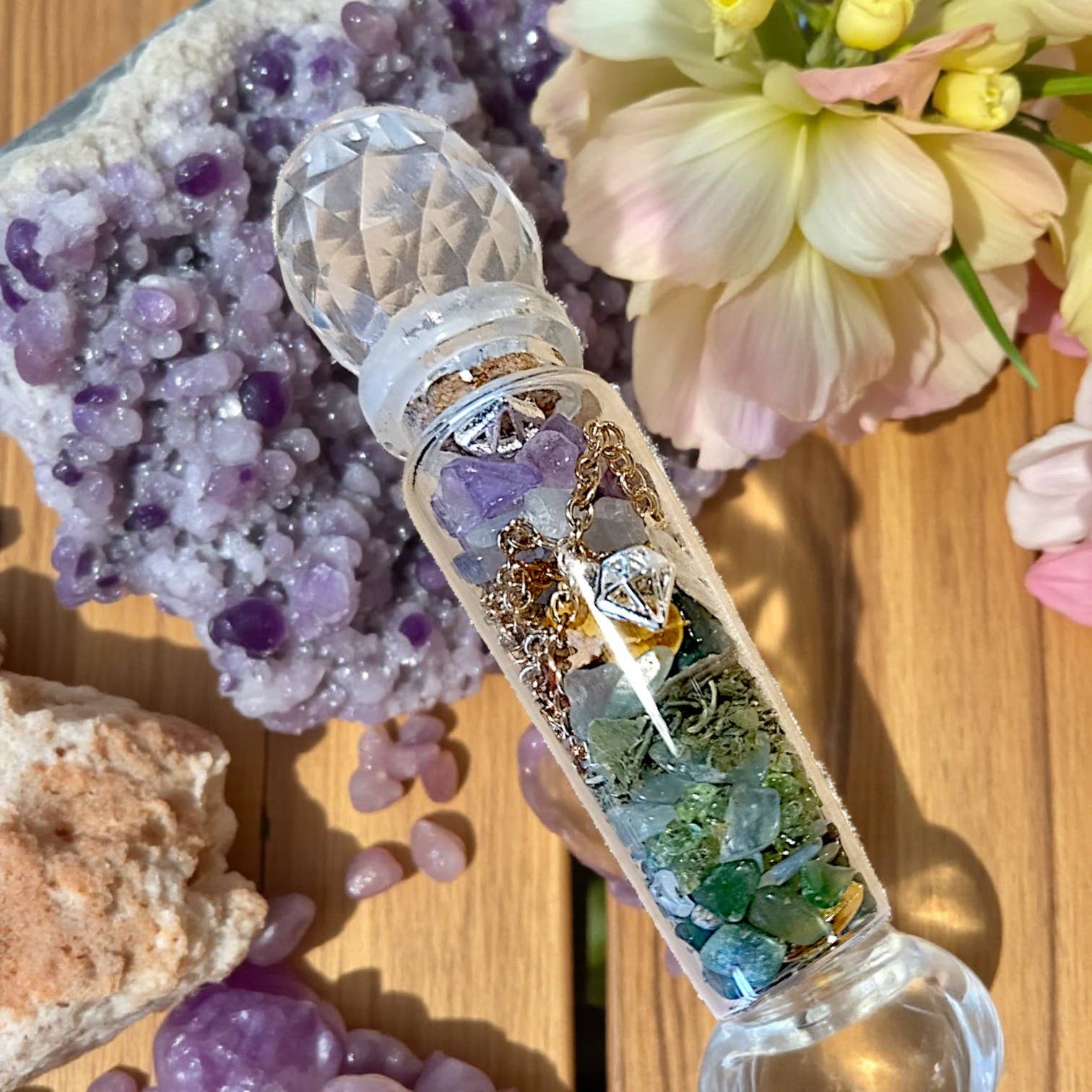 Funky Aura Boutique - Wholesale Meditation Supplies - Prosperity Intention Jar - Crystals and Botanicals2