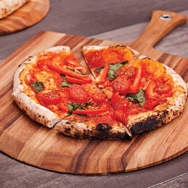 Fox Run Brands - Wholesale Pizza Wheel - Ironwood Napoli Pizza Peel, Acacia Wood, 0.5" x 14" x 14"5