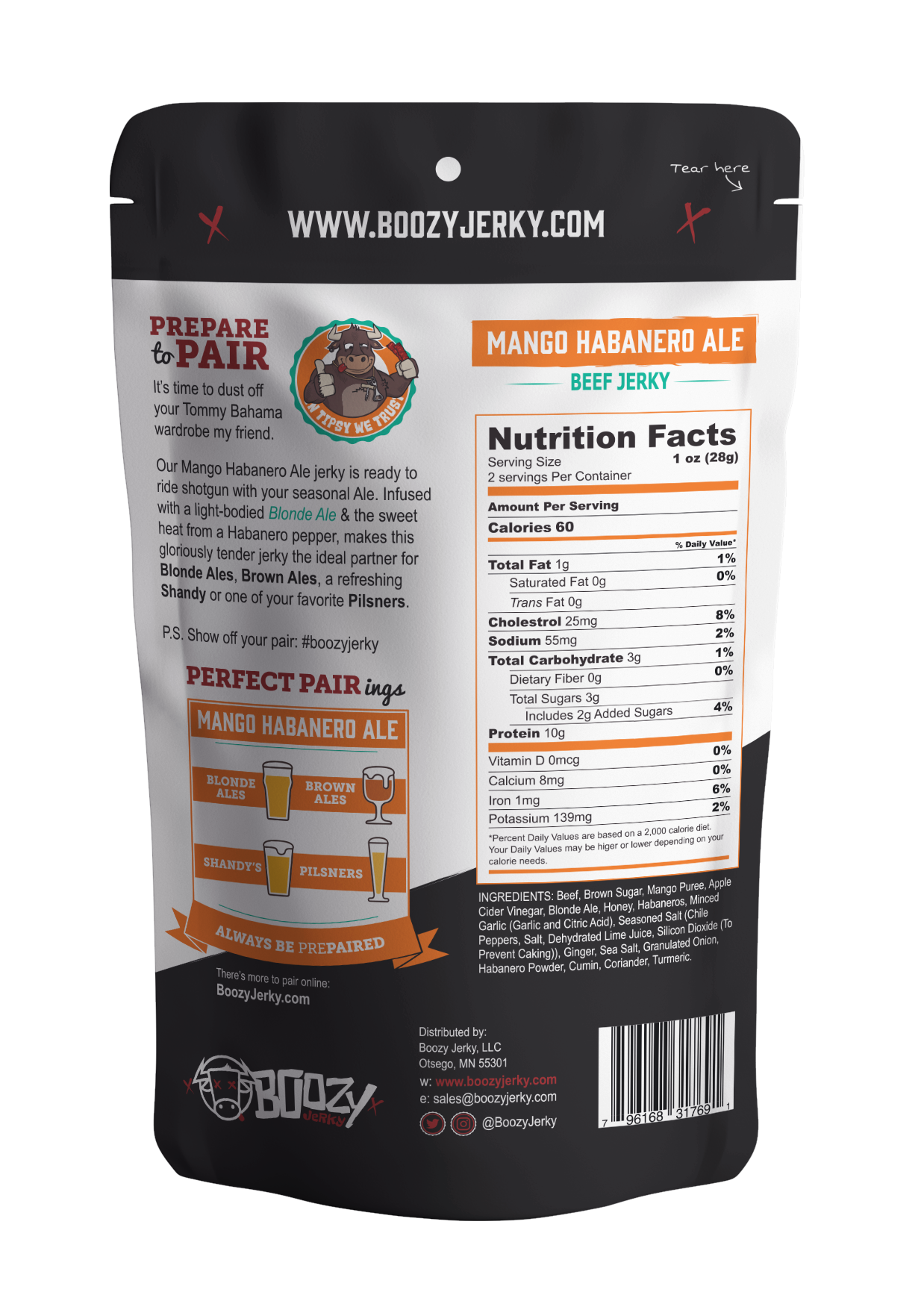 Boozy Jerky - Wholesale Jerky - Mango Habanero Ale Jerky8