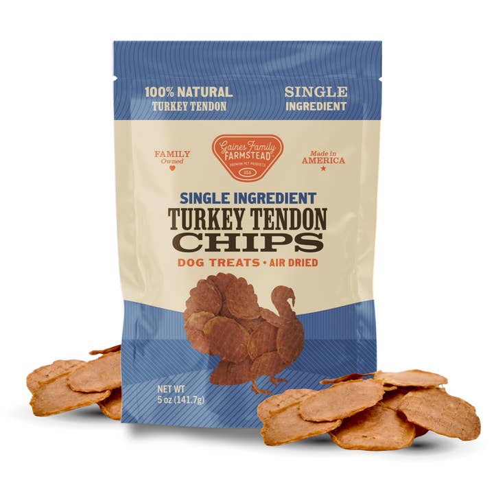 Turkey Tendon Chips for wholesale by Gaines Family Farmstead
