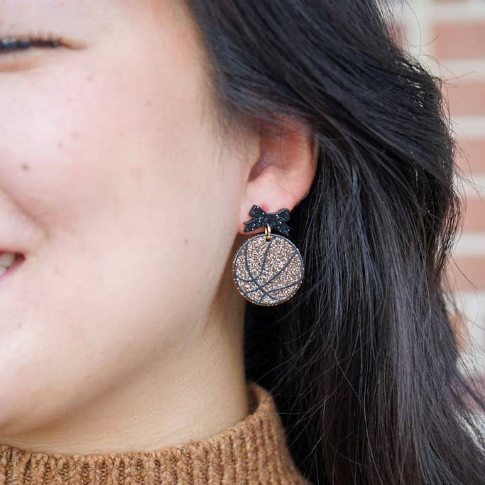 Spiffy & Splendid - Wholesale Dangle Earrings - Bow Basketball Earrings // Jewelry, Earrings, Game Day6