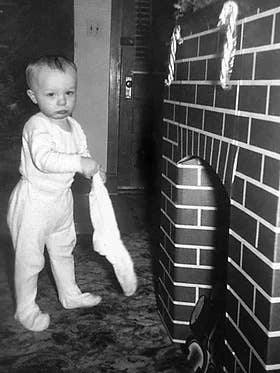 Kid Stocking Adorable & Funny Christmas Greeting Card for wholesale by GrammaBurp Humorous Greeting Cards