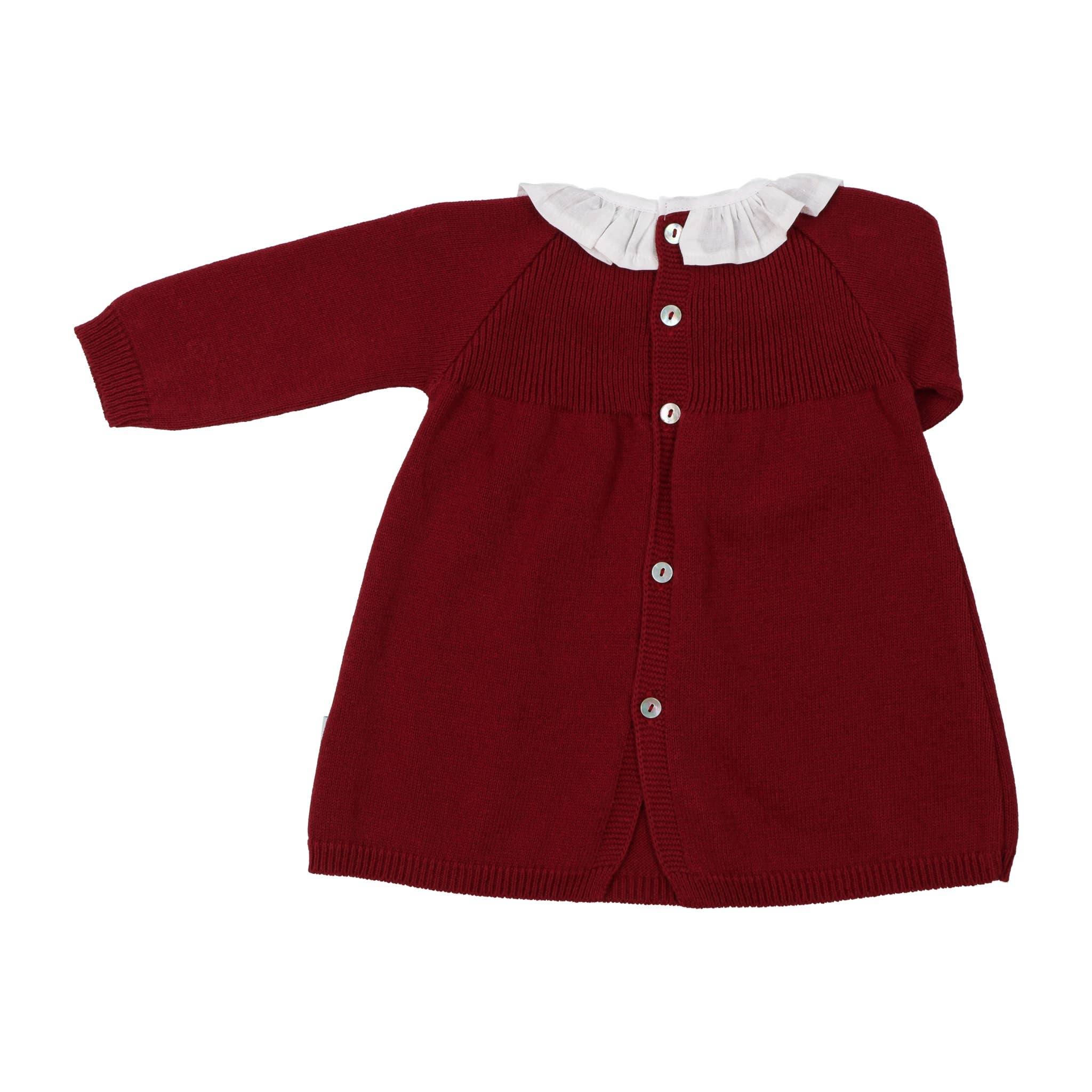 Bean Baby Clothes - Wholesale Dress - Baby - Vestido de Malha de Algodão para Bebé com Gola de Tecido1