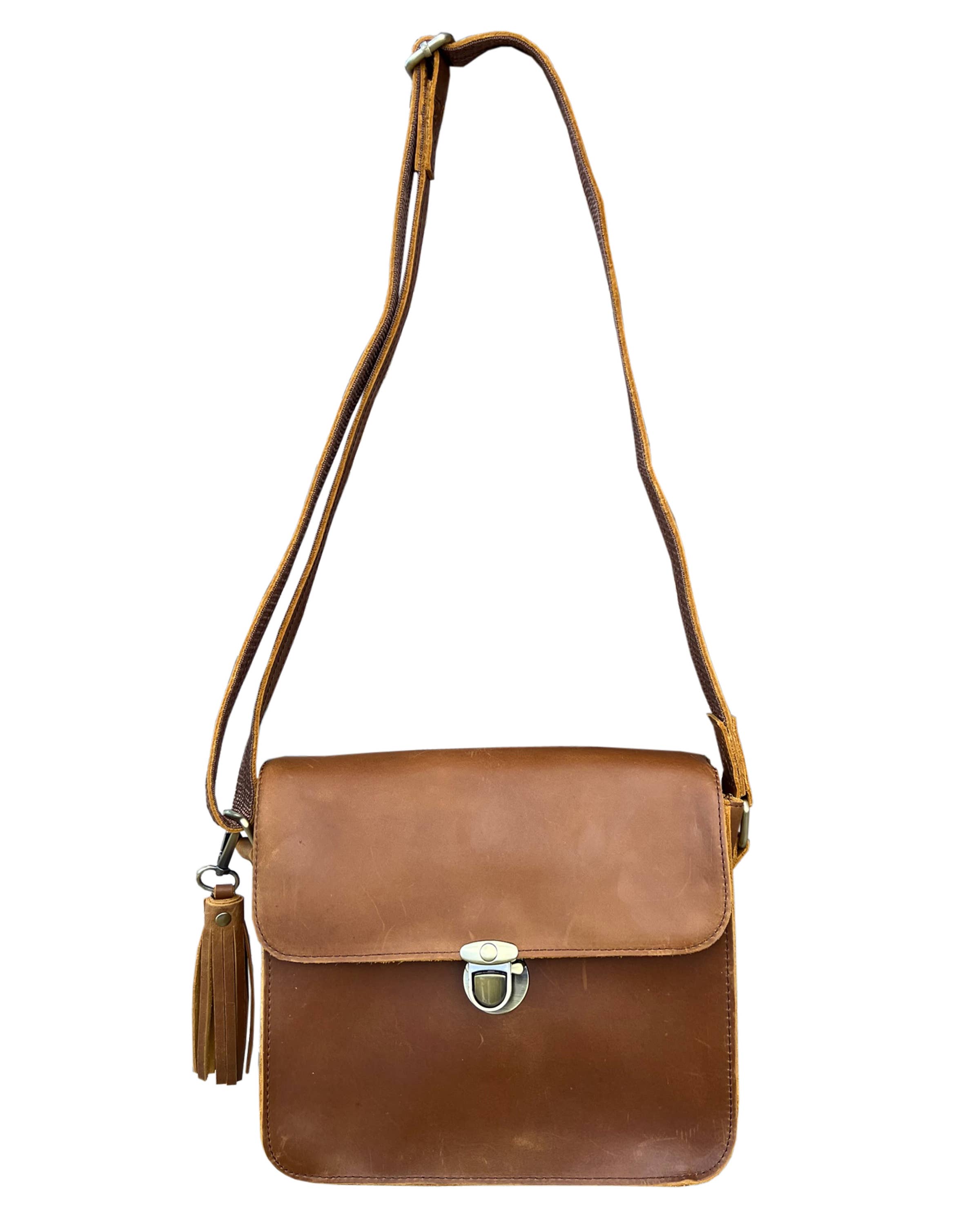 Roma Leathers, Inc. - Wholesale Crossbody Bag - Women's - Vintage leather crossbody shoulder bag with wire strap15