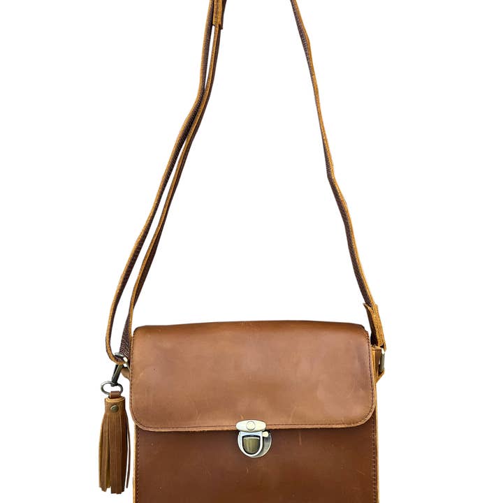 Roma Leathers, Inc. - Wholesale Crossbody Bag - Women's - Vintage leather crossbody shoulder bag with wire strap15